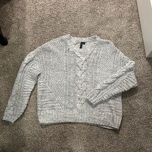 Gray Cable Knit Sweater